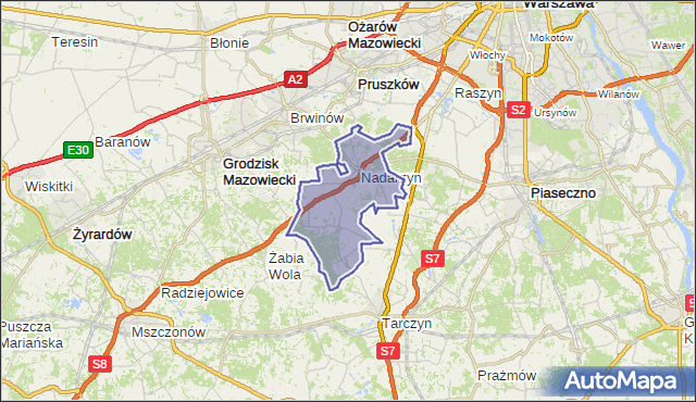 gmina Nadarzyn - powiat pruszkowski na mapie Targeo