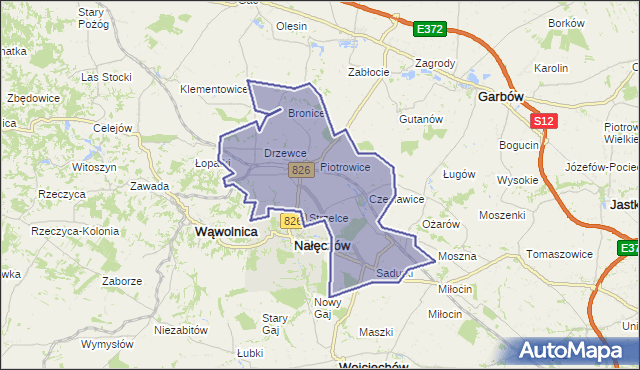 gmina Nałęczów - powiat puławski na mapie Targeo