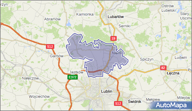 gmina Niemce - powiat lubelski na mapie Targeo