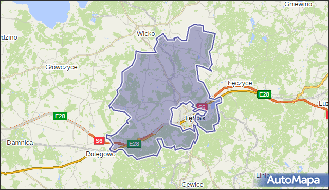 gmina Nowa Wieś Lęborska - powiat lęborski na mapie Targeo