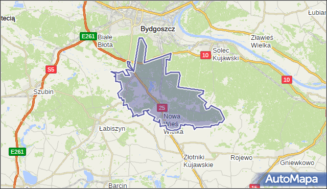 gmina Nowa Wieś Wielka - powiat bydgoski na mapie Targeo