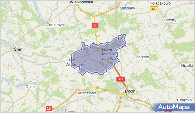 gmina Nowe Miasto nad Wartą - powiat średzki na mapie Targeo