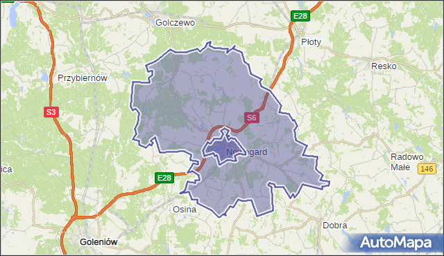 gmina Nowogard - powiat goleniowski na mapie Targeo