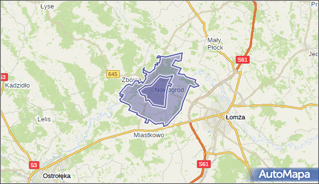 gmina Nowogród - powiat łomżyński na mapie Targeo