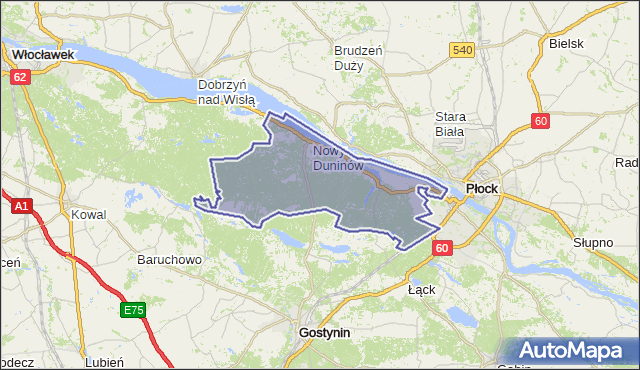 gmina Nowy Duninów - powiat płocki na mapie Targeo