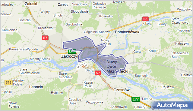 gmina Nowy Dwór Mazowiecki - powiat nowodworski na mapie Targeo