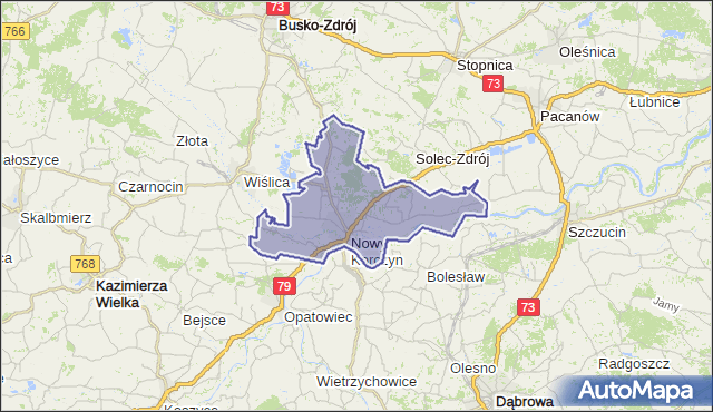 gmina Nowy Korczyn - powiat buski na mapie Targeo