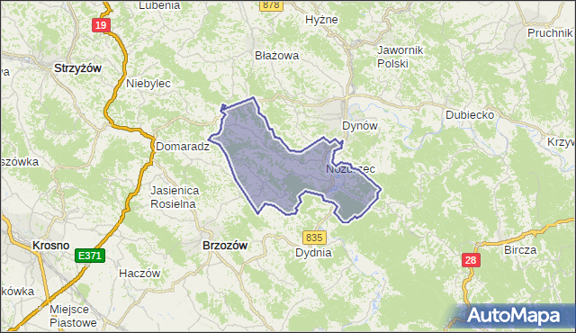 gmina Nozdrzec - powiat brzozowski na mapie Targeo