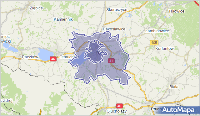 gmina Nysa - powiat nyski na mapie Targeo