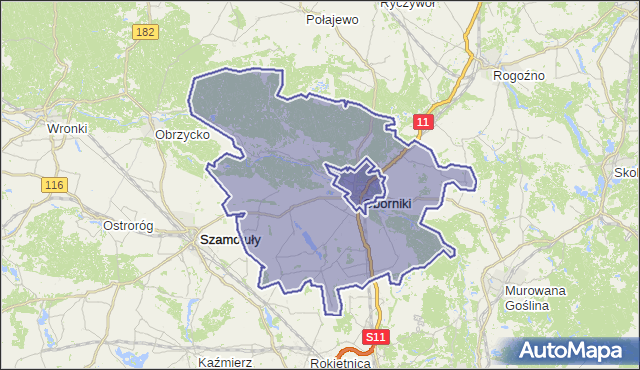 gmina Oborniki - powiat obornicki na mapie Targeo