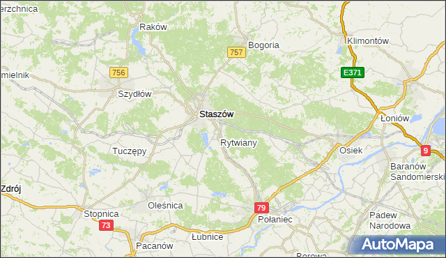 gmina Oleśnica - powiat staszowski na mapie Targeo