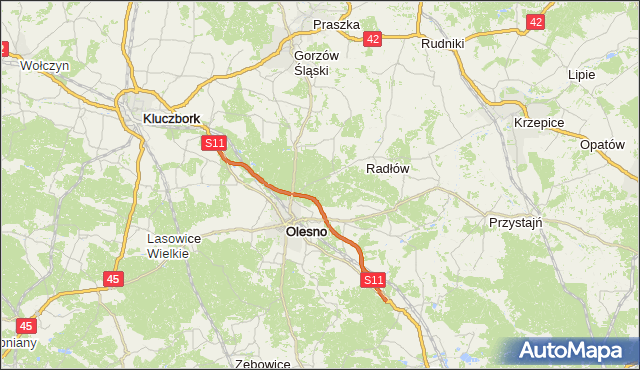 gmina Olesno - powiat oleski na mapie Targeo