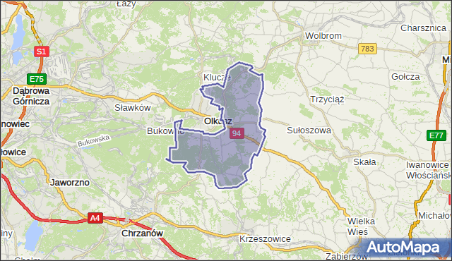 gmina Olkusz - powiat olkuski na mapie Targeo
