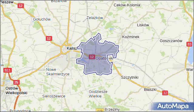 gmina Opatówek - powiat kaliski na mapie Targeo