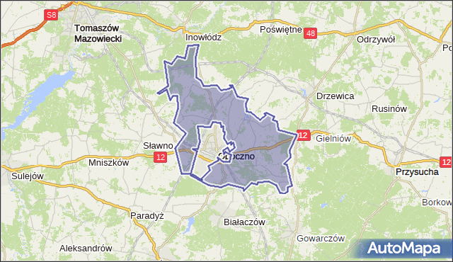 gmina Opoczno - powiat opoczyński na mapie Targeo