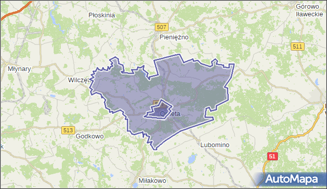 gmina Orneta - powiat lidzbarski na mapie Targeo