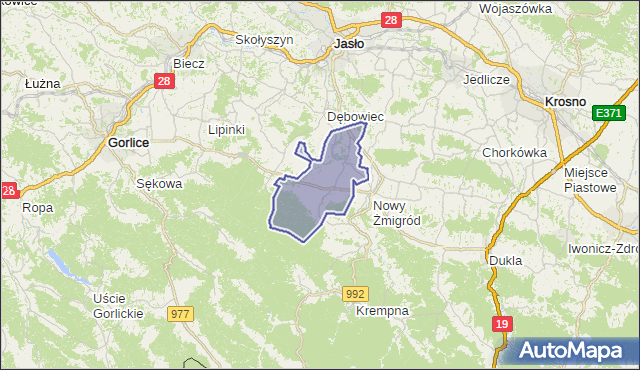 gmina Osiek Jasielski - powiat jasielski na mapie Targeo