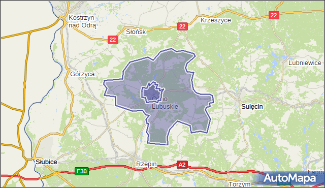 gmina Ośno Lubuskie - powiat słubicki na mapie Targeo
