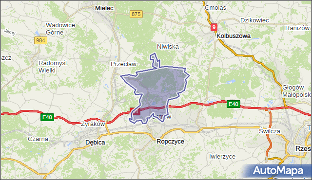 gmina Ostrów - powiat ropczycko-sędziszowski na mapie Targeo