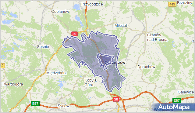 gmina Ostrzeszów - powiat ostrzeszowski na mapie Targeo
