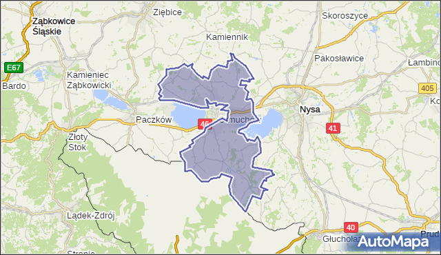 gmina Otmuchów - powiat nyski na mapie Targeo