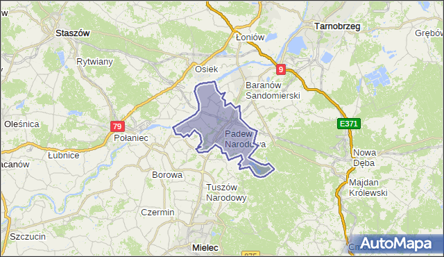 gmina Padew Narodowa - powiat mielecki na mapie Targeo
