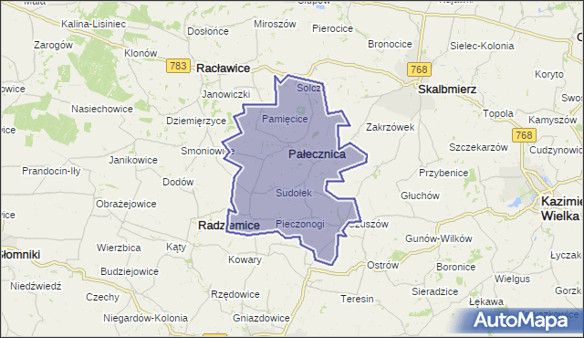 gmina Pałecznica - powiat proszowicki na mapie Targeo