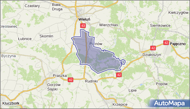 gmina Pątnów - powiat wieluński na mapie Targeo