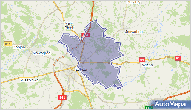gmina Piątnica - powiat łomżyński na mapie Targeo