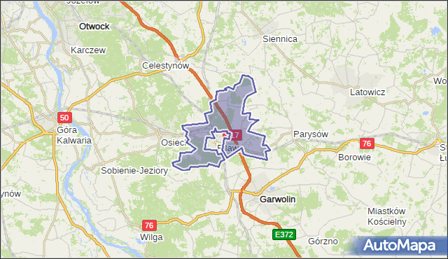 gmina Pilawa - powiat garwoliński na mapie Targeo
