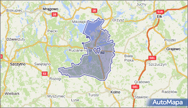gmina Pisz - powiat piski na mapie Targeo