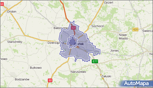 gmina Płońsk - powiat płoński na mapie Targeo