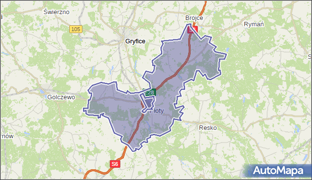 gmina Płoty - powiat gryficki na mapie Targeo