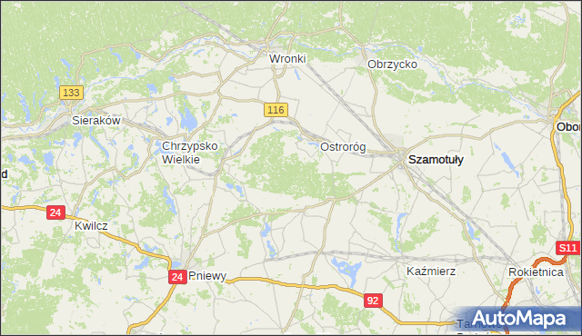 gmina Pniewy - powiat szamotulski na mapie Targeo