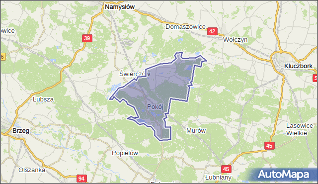 gmina Pokój - powiat namysłowski na mapie Targeo