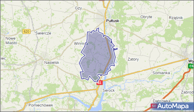 gmina Pokrzywnica - powiat pułtuski na mapie Targeo
