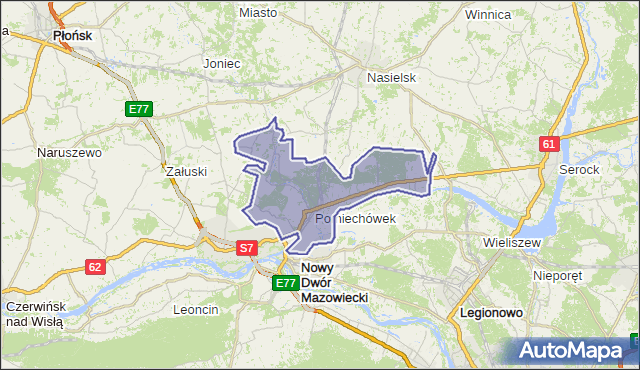 gmina Pomiechówek - powiat nowodworski na mapie Targeo