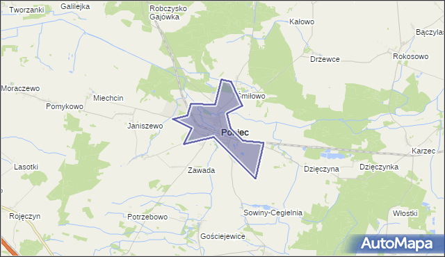 gmina Poniec - powiat gostyński na mapie Targeo