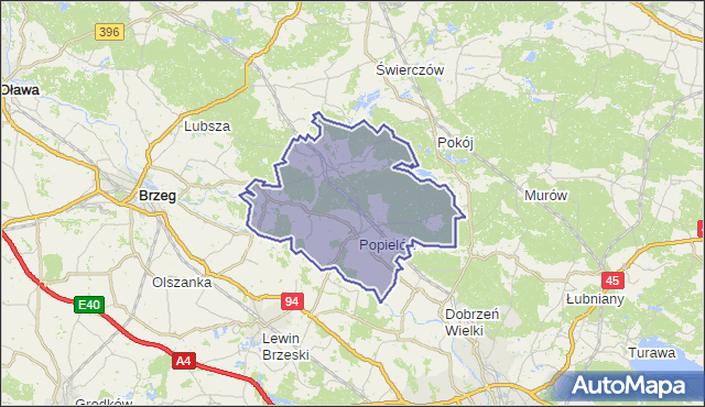 gmina Popielów - powiat opolski na mapie Targeo