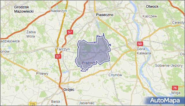 gmina Prażmów - powiat piaseczyński na mapie Targeo