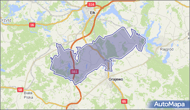gmina Prostki - powiat ełcki na mapie Targeo