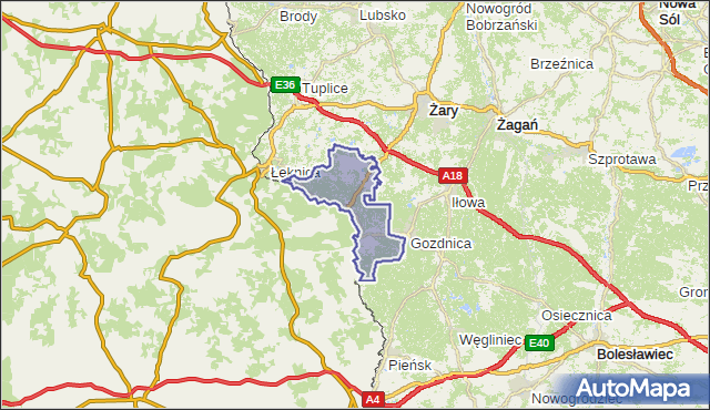 gmina Przewóz - powiat żarski na mapie Targeo