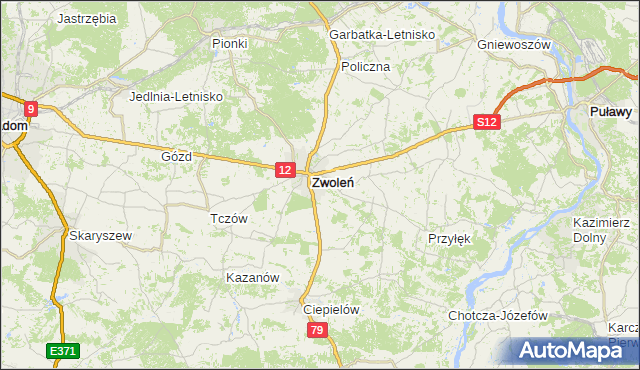 gmina Przyłęk - powiat zwoleński na mapie Targeo