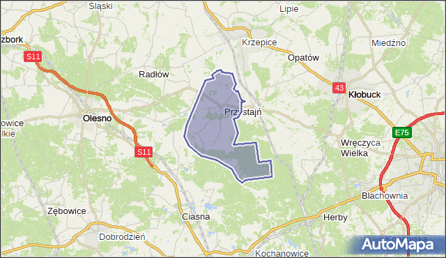 gmina Przystajń - powiat kłobucki na mapie Targeo