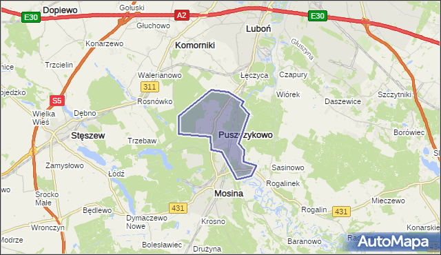 gmina Puszczykowo - powiat poznański na mapie Targeo
