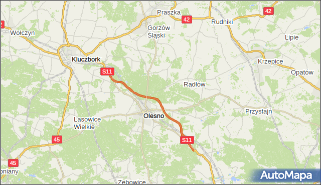 gmina Radłów - powiat oleski na mapie Targeo