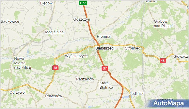 gmina Radzanów - powiat białobrzeski na mapie Targeo