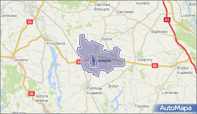 gmina Radziejów - powiat radziejowski na mapie Targeo