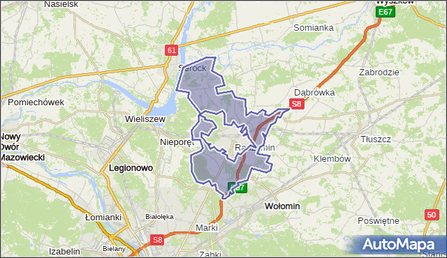 gmina Radzymin - powiat wołomiński na mapie Targeo