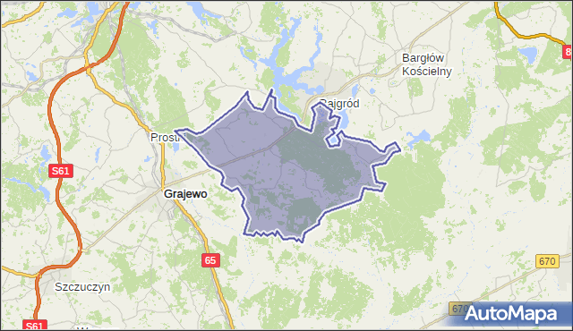 gmina Rajgród - powiat grajewski na mapie Targeo